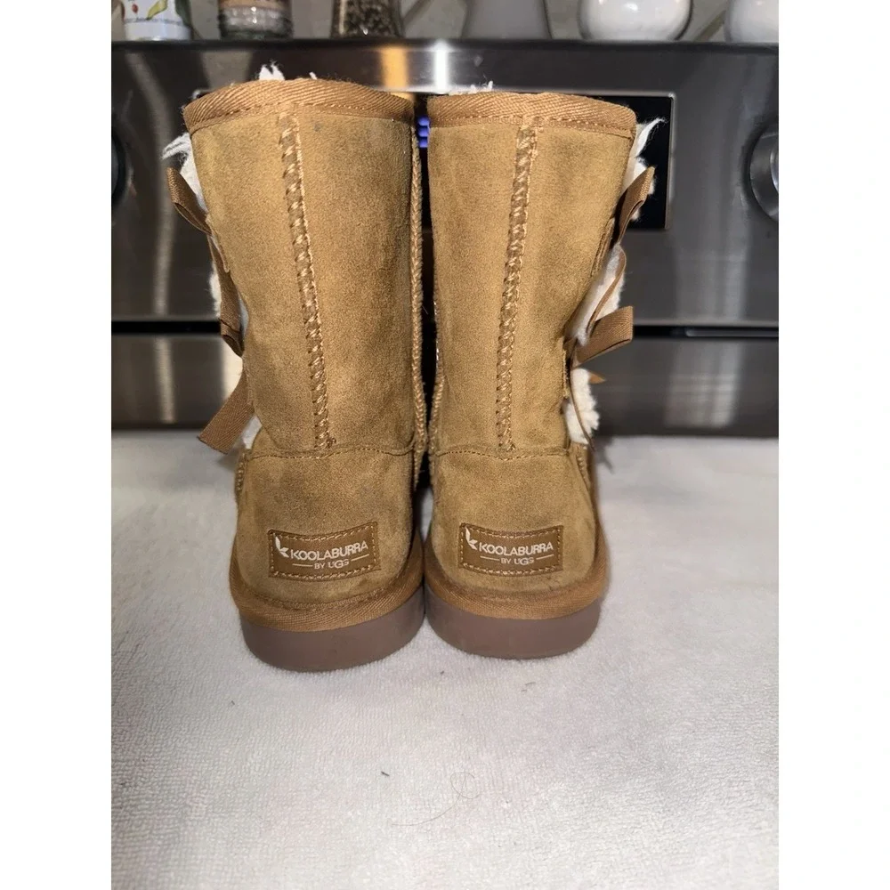 Koolaburra By Ugg Chestnut Leather Lined Comfort Boots Youth Sz 3 Style 1019372‎